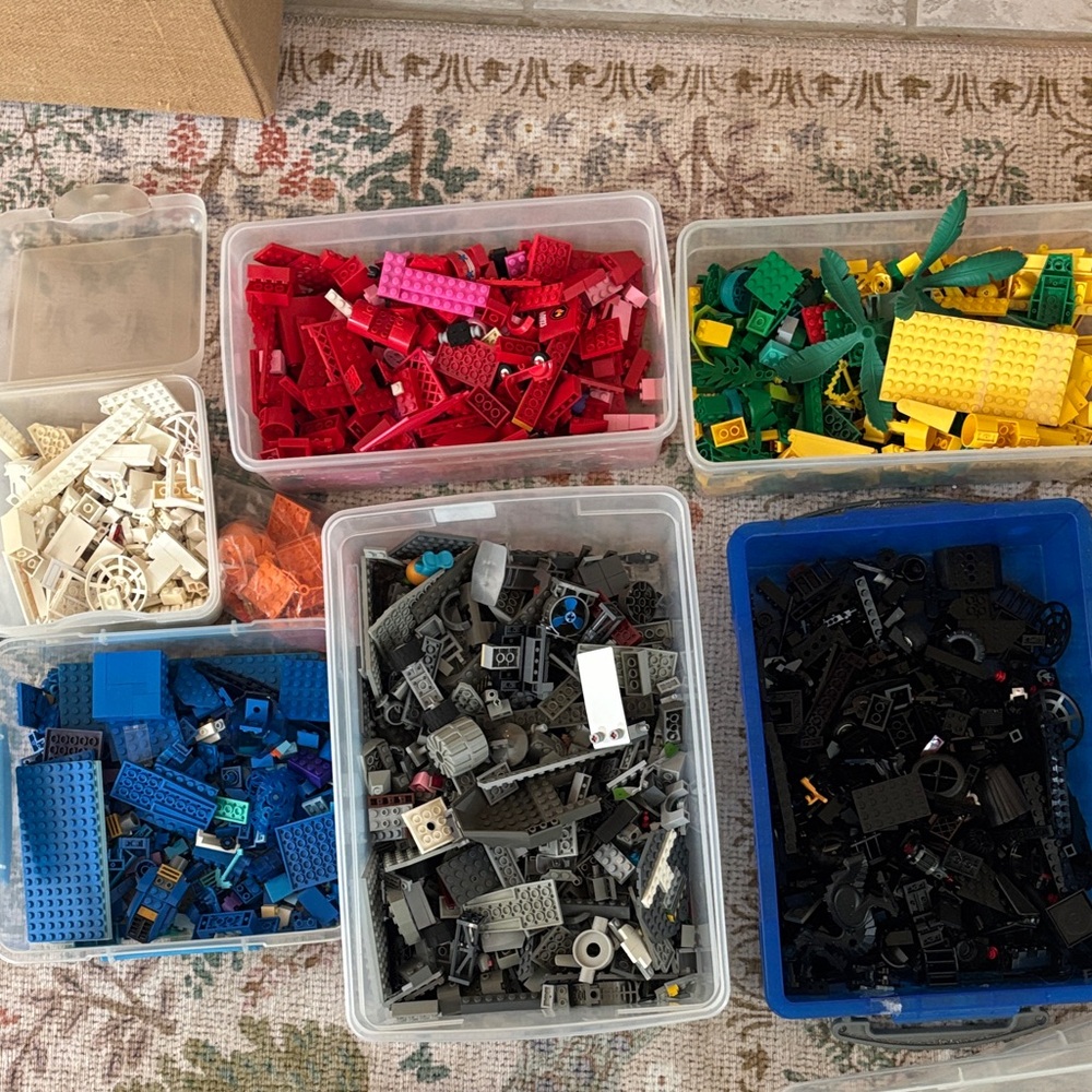 Assorted Legos and direction books.